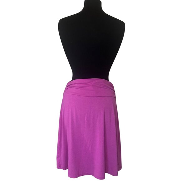 Faded Glory Fuchsia Pink A-Line Midi Skirt Polyester Rayon Blend Junior's Size M - Picture 2 of 9